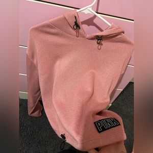 Pink cropped hoodie